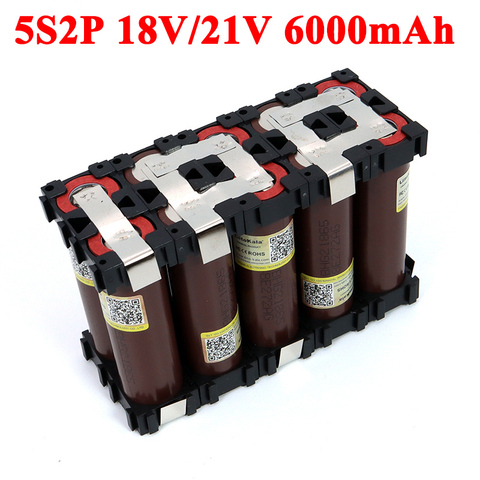 Batería de alta potencia para destornillador, paquete de soporte de soldadura, 5S2P 18650 HG2 6000mAh 20 amperios 21V 25,2 V ► Foto 1/3