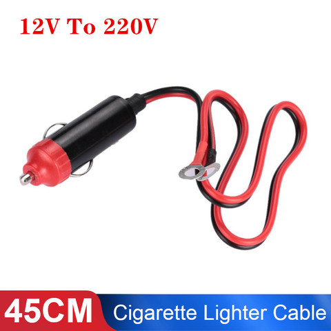 1 Uds. De Cable de enchufe de encendedor de cigarrillos de 12V a 220V y 45CM, adaptador de Cable, enchufe, inversor de corriente, fuente de alimentación portátil, accesorios para coche ► Foto 1/5