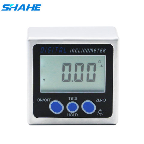 SHAHE-inclinómetro digital de aleación de aluminio, Inclinómetro de caja cónica electrónica con imanes, medidor de ángulo digital de luz ► Foto 1/6
