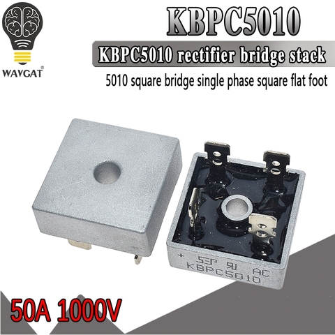1 Uds. KBPC5010 diodo rectificador de puente diodo 50A 1000V KBPC 5010 potencia rectificador diodo electronica componentes ► Foto 1/6