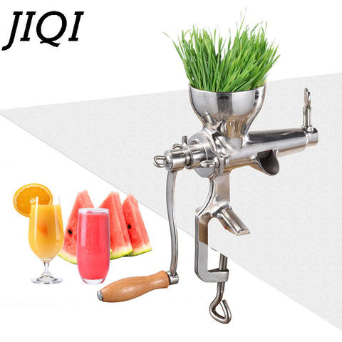 JIQI-exprimidor manual de acero inoxidable, exprimidor lento de hierba de trigo, frutas, verduras, naranja, máquina extractora de zumo ► Foto 1/6