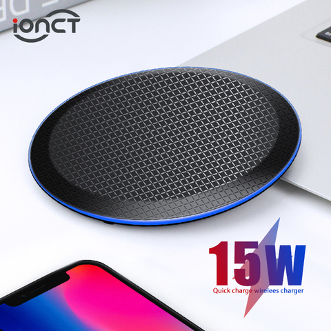 IONCT-cargador inalámbrico Qi rápido para iPhone, cargador inalámbrico de 15W con USB, sin cables, para Samsung, 11 pro, X, XR, XS Max, 8 ► Foto 1/6