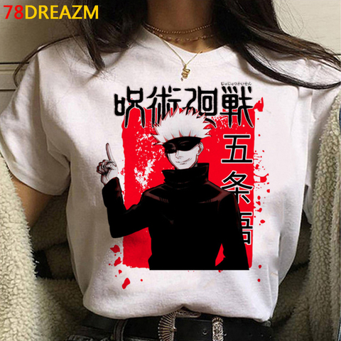 Camiseta de Anime japonés Jujutsu Kaisen para hombres, camisetas gráficas Kawaii Yuji Itadori de dibujos animados, Gojo Satoru, camiseta Unisex de moda ► Foto 1/6