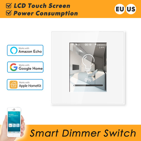 La UE nos LCD regulador Wifi inteligente Dimmer interruptor regulador 220V 110V trabajar con Apple Homekit Alexa Google Asistente de casa inteligente interruptor ► Foto 1/6