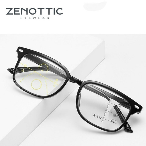 ZENOTTIC-gafas de lectura multifocales para hombre y mujer, lentes de lectura universales para miopía, hipermetropía, Retro, luz azul ► Foto 1/6