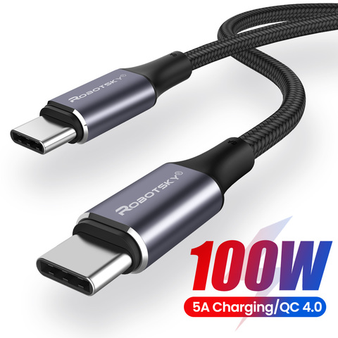 Cable USB tipo C para Xiaomi Redmi Note 8 Pro, Cable de datos PD 100W, carga rápida 4,0, para MacBook Pro ► Foto 1/6