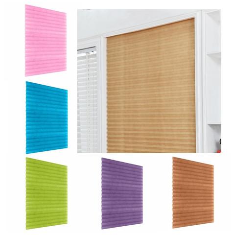 Persianas plisadas autoadhesivas, cortinas opacas para ventanas de baño, para sala de estar, puerta para ventana de casa, decoración ► Foto 1/6