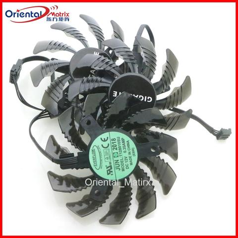 Envío gratis 3 unids/lote T128010SU DC12V 0.35AMP 75mm VGA Fan 4Pin para Gigabyte ventilador de enfriamiento de la tarjeta gráfica ► Foto 1/1