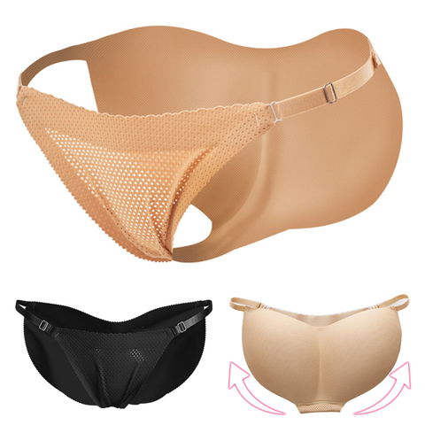 Bragas Push Up acolchadas de esponja para mujer, ropa interior sin costuras, realce de glúteos, Tanga de trasero falso con correa ajustada, lencería potenciadora de glúteos ► Foto 1/6