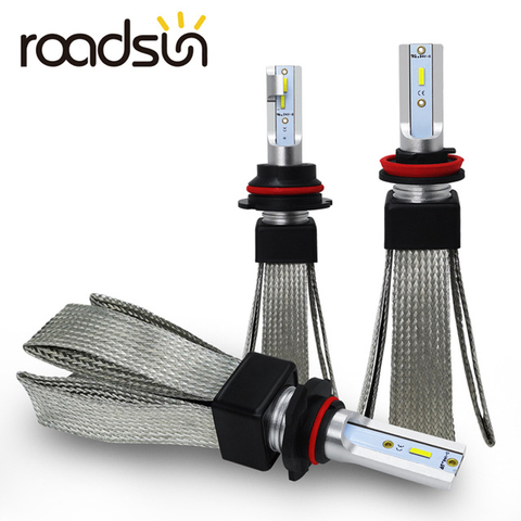 Roadsun-luces LED de coche H4 H7, H11 H1 H3 880 9005 9006 9007 H13 HB3 HB4, Bombilla de faro LED automática, Chip automotriz CSP, 12V 6000K ► Foto 1/6