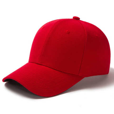 De sarga lisa de béisbol de 6 paneles gorras de los hombres diario de verano para mujer sombrero de ala ajustable blanco rojo púrpura gris negro ► Foto 1/6