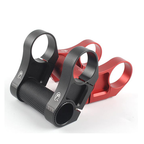 Eje de bicicleta plegable de aleación de aluminio, vástago de bicicleta de montaña de 25,4mm y 31,8mm, doble vástago, elevador BMX, negro/rojo ► Foto 1/6