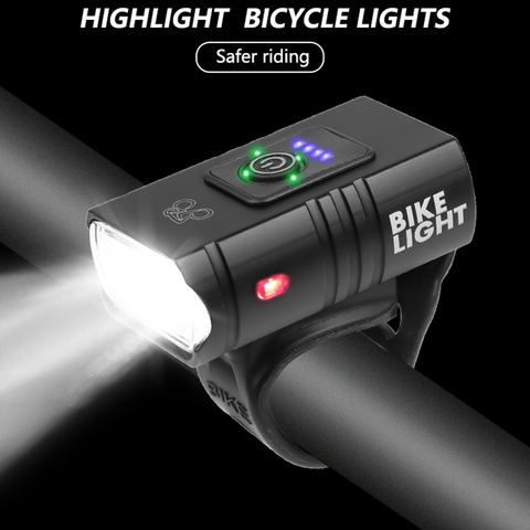 Luz LED para bicicleta T6, 10W, 800LM, recargable vía USB, linterna frontal para bicicleta de montaña o carretera ► Foto 1/6