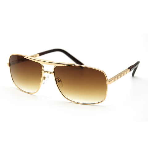 Vazbata-gafas de sol rectangulares con bisagra para hombre, anteojos de sol masculinos con gradiente de color marrón, con protección UV400 ► Foto 1/6