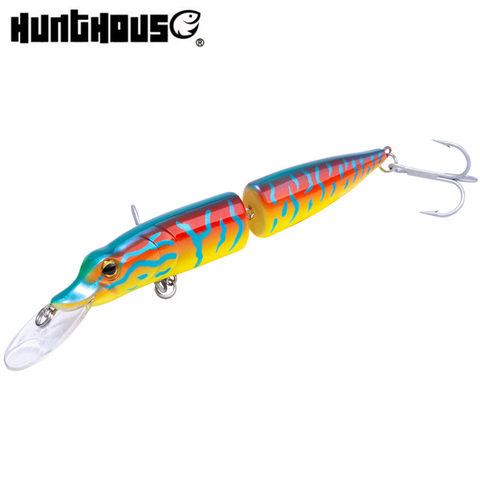 Hunthouse pike musky minnow Pesca de Mar señuelo duro articulado cebo swimbait 12 cm/16 cm 15,5/32g sección 2 cuerpo VMC gancho ► Foto 1/6