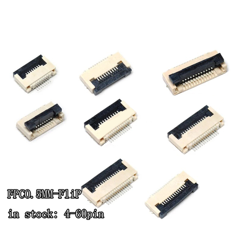 5 uds conector FPC hembra conector de 0,5 MM de la cubierta inferior tipo de contacto 4P 6P 8P 10P 12P 14P 18P 20P 22P 24P 30P 32P 36P 40P 50P 60P ► Foto 1/6