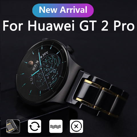 Pulsera de cerámica para Huawei GT2 Pro, 20 y 22mm, correa de reloj de alta calidad para Huawei Watch GT 2 pro, banda de 46mm para garmin venu SQ ► Foto 1/6
