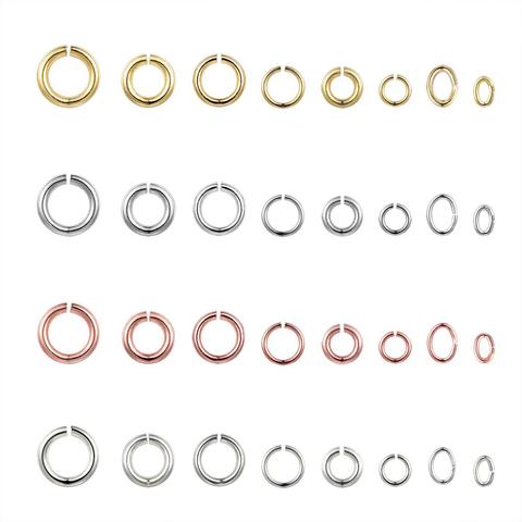 Anillos de salto de Latón chapado en plata y oro de 24 quilates, accesorios de joyería Diy, 50 Uds., venta al por mayor ► Foto 1/5