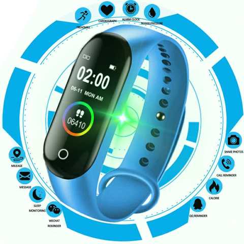 Reloj inteligente deportivo M4 de silicona, deportivo con pantalla LED, resistente al agua y Bluetooth ► Foto 1/6