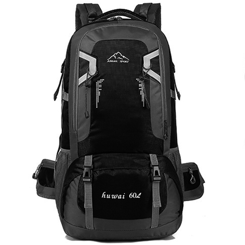 Mochila negra de 60L para hombre, bolsa de viaje, deportiva, unisex, para escalada, montañismo, senderismo, Camping ► Foto 1/6