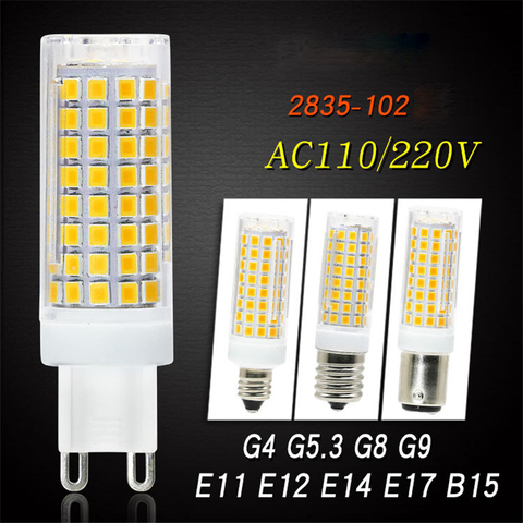 Lámpara led G9 G4, 5W, 7W, 12W, 15W, 18W, g4, AC110V, 220V, bombilla led 33, 51, 76, 88, 102led, SMD 2835, lámpara halógena de repuesto ► Foto 1/6