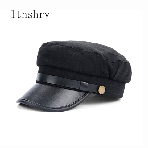 Boina Retro negra para hombre y mujer, sombrero informal estilo aviador, clásico británico, Gatsby, gorra plana militar, unisex, Otoño e Invierno ► Foto 1/6