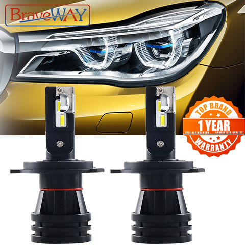 BraveWay-faros LED Super para coche, lámpara H4, 16000LM, H4, H1, H4, H7, H3, H11, HB3, HB4, 9005, Turbo, 12V ► Foto 1/6