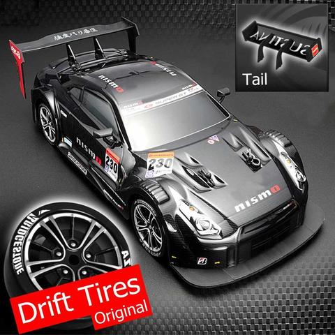 Coche de carreras teledirigido 4WD 2,4G, alta velocidad, Control remoto GTR, distancia máxima de 30m, afición electrónica, juguetes, regalos para coche, 1:16, 58 km/h ► Foto 1/6