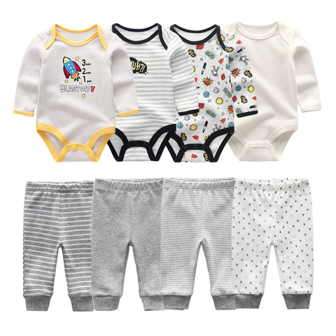 2022 algodón, 6/8 de algodón Uds ropa de bebé recién nacido Niño 0-12M monos para otoño + Pantalones niños conjuntos de ropa de bebé de manga completa ropa de bebé niña ► Foto 1/6