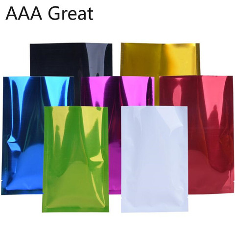 Mylar-bolsas de papel de aluminio sellador al vacío, bolsa de papel de aluminio sellable al calor para alimentos secos, 100 unids/lote ► Foto 1/6