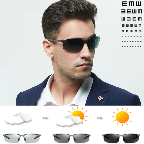 Gafas de sol fotocromáticas para miopía, lentes polarizadas para conducción, gafas de sol graduadas con cambio camaleónico de Color ► Foto 1/6