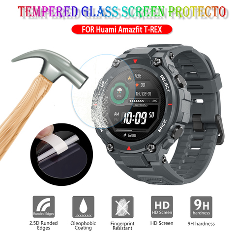 Película protectora de vidrio templado HD 9H para Xiaomi Huami Amazfit t-rex, Protector de pantalla de reloj inteligente, accesorios ► Foto 1/6