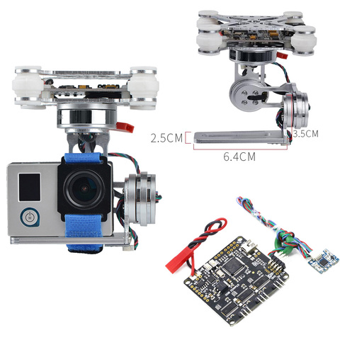 Cardán de 3 ejes sin escobillas, montaje de cámara y controlador Storm32 de 32 bits, ancho para Gopro3/Gopro4/SJ4000/Xiaomi FPV, juguetes para Dron ► Foto 1/6