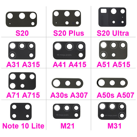 La cámara trasera de la lente de cristal con adhesivo para Samsung A31 A51 A71 A30S A50S A70S A21S A11 A20 A30 A30S A50 A40 A70 M21 M31 A01 ► Foto 1/6