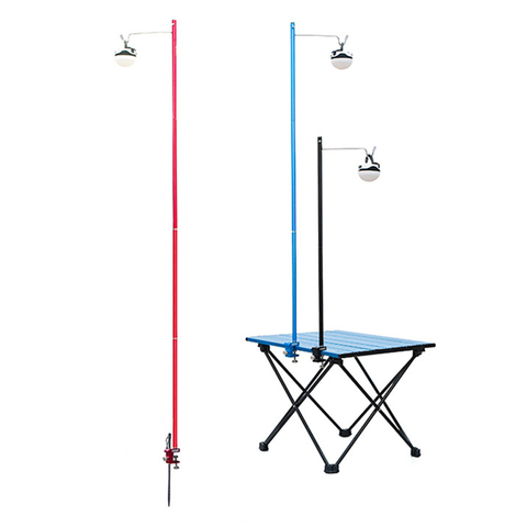 Kit de poste de lámpara plegable para acampada, caza y senderismo al aire libre, soporte de fijación de luz colgante de pesca portátil de aleación de aluminio ► Foto 1/6