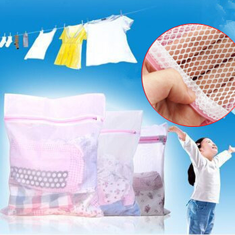 3 tamaño zippered malla lavado Bolsas plegable delicates Lencería BRA Calcetines Ropa interior lavadora ropa protección Net ► Foto 1/6