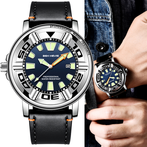 Ben Nevis-reloj de cuarzo para hombre, cronógrafo de negocios, multifuncional, luminoso, resistente al agua ► Foto 1/6