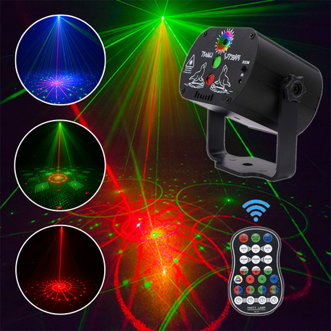 60 patrones LED Disco Light Luz de Navidad Proyector láser fiesta luz USB recargable RGB luz de la etapa para casa DJ espectáculo de Halloween ► Foto 1/6