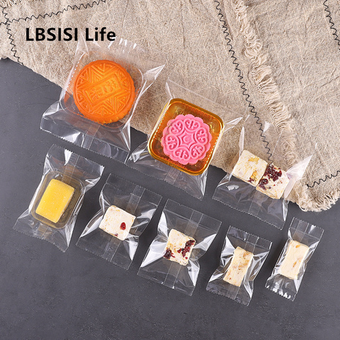 LBSISI Life de galletas transparentes más gruesas, 100 uds., bolsas de sellado caliente, paquete de turrón para pastel, bolsa sellada para máquina pequeña de arándano ► Foto 1/6