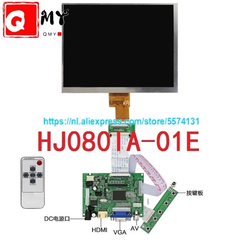 HJ080IA-01E de pantalla lcd de 8 pulgadas, pantalla LCD hd IPS de 1024x768 + HDMI/VGA/AV, placa controladora ► Foto 1/6