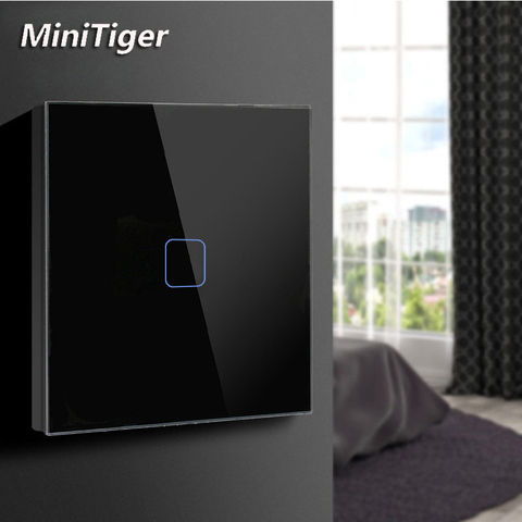 MiniTiger-Interruptor táctil para luz LED, interruptor de pared de cristal templado, resistente al agua, estándar de la UE/Reino Unido, 1/2/3 entradas ► Foto 1/6