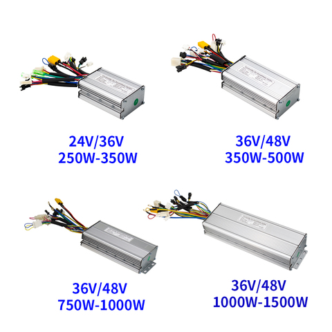 Controlador de bicicleta eléctrica sin escobillas, controlador Mosfet de 24V, 36V, 48V, 250W, 350W, 500W, 750W, 1000W, 1500W, 6, 9, 12, 18, accesorios de mando KT para bicicleta eléctrica ► Foto 1/6