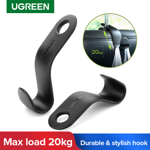 Ugreen-soporte ajustable para reposacabezas de coche, colgador de tela para bolsa de comestibles, organizador de monedero, gancho de almacenamiento para coche, 2 uds. ► Foto 1/6