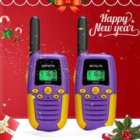 Retevis-walkie-talkie RT637 RT37 para niños, radio de seis colores, regalo de cumpleaños, empuje para hablar, Woki Toki, 2 uds. ► Foto 1/6