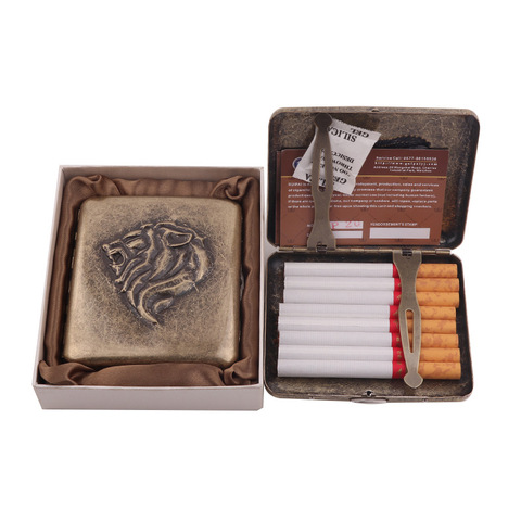 Estuche de Metal de alta calidad para cigarrillos, caja de almacenamiento Retro de 20 Uds., accesorios para cigarrillos ► Foto 1/5