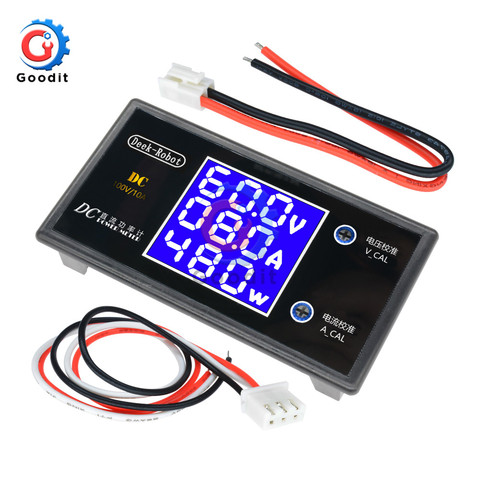 Voltímetro Digital con pantalla LCD, amperímetro, vatímetro, medidor de corriente de voltaje, Detector de voltios, 12V, 24V, 36V, 100 W, CC 0-1000 V, 10A ► Foto 1/6