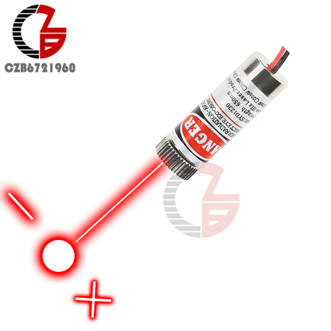 3V-5V 650nm 5mW punto rojo línea punto cruz módulo láser enfocable viga ajustable cabeza láser lente de vidrio clase Industrial para DIY ► Foto 1/6