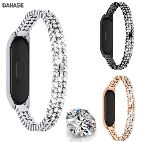 Correa de Metal para Xiaomi Mi Band 5, pulsera de acero inoxidable con diamantes ostentosos ► Foto 1/6