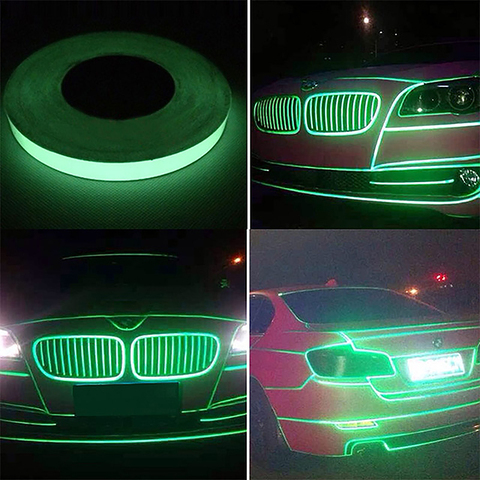 Cinta reflectante para coche, calcomanía divertida, luminosa, de advertencia, brilla en la oscuridad, accesorios para coche ► Foto 1/6