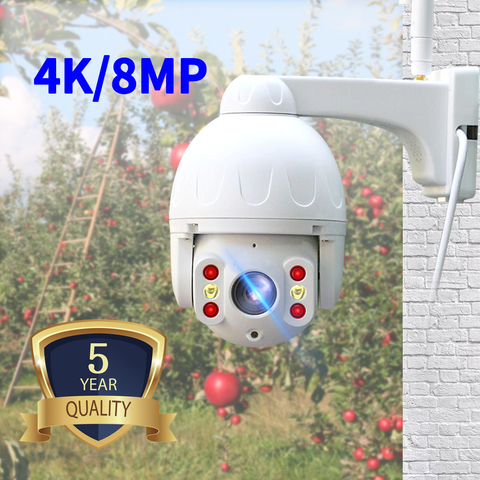 N_eye-Cámara de seguridad inteligente para exteriores, dispositivo impermeable de video ip a prueba de agua con 8MP, 4K, HD, Wifi y 360° para visión nocturna en color, PTZ ► Foto 1/6